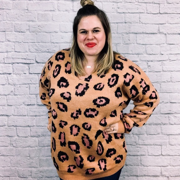 NWT Leopard Long Sleeve Knit Sweater - Picture 3 of 8